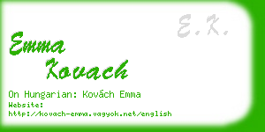 emma kovach business card
