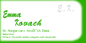 emma kovach business card